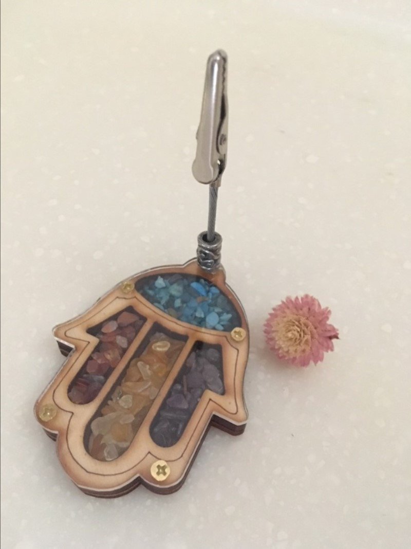 以色列进口 镶嵌彩石 传统 手工 名片夹 便条纸夹 185016 - 名片架/名片座 - 其他材质 