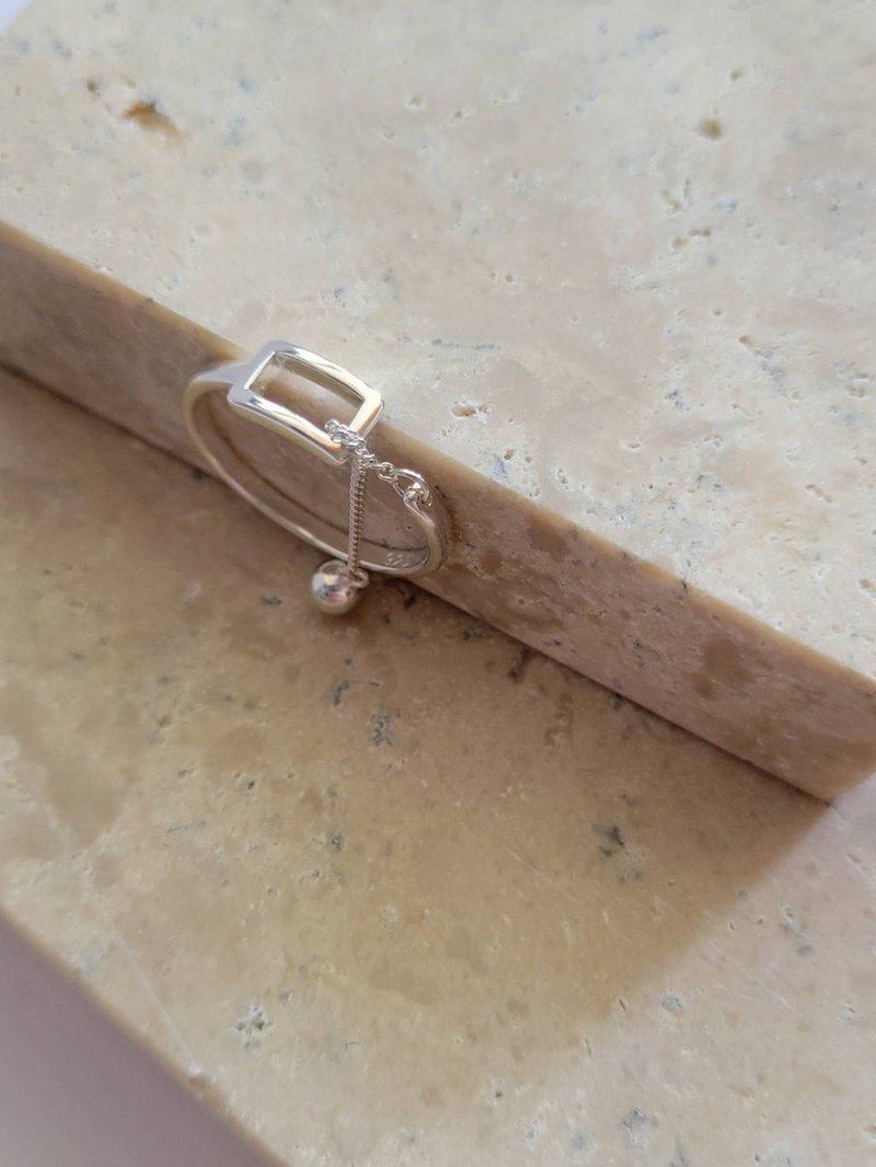 界线戒指/纯银/纯银轻珠宝 - 戒指 - 纯银 银色