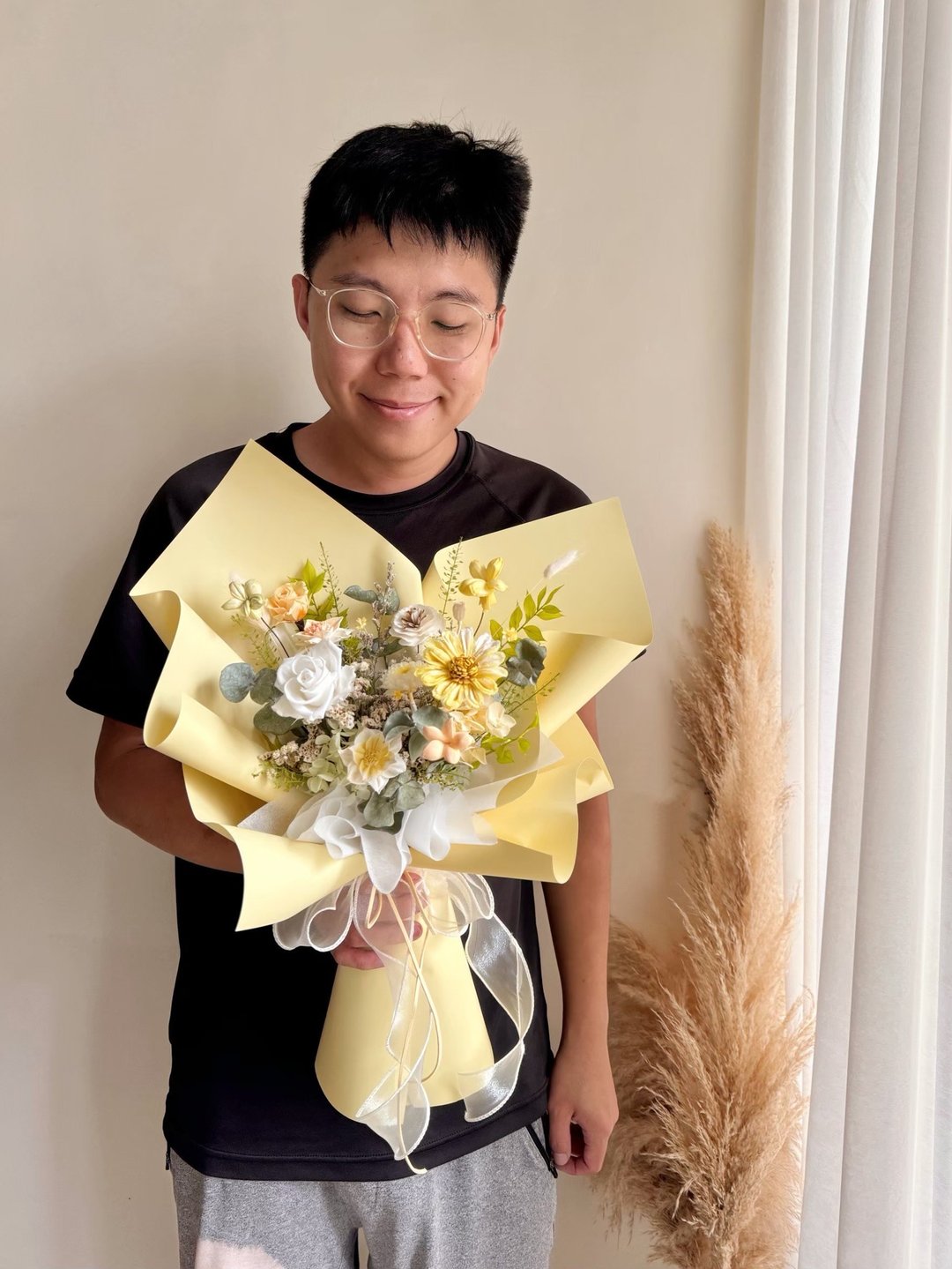 贝儿 永生花束 情人节花束 毕业花束 - 干燥花/捧花 - 植物．花 黄色