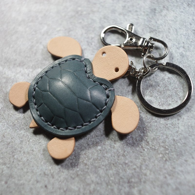 无边无际的海洋。文青蓝 小海龟 turtle Key holder - 钥匙链/钥匙包 - 真皮 蓝色