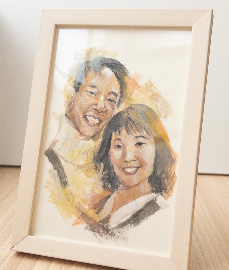 【画你的照片】率性油画风格的肖像水彩插画 定制画像 手绘原画 - 订制画像 - 纸 