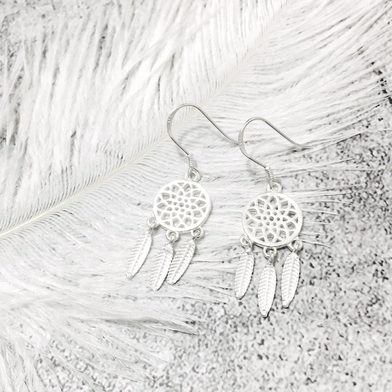 耳边的美梦 | 捕梦网 | 纯银耳饰 - 耳环/耳夹 - 纯银 银色