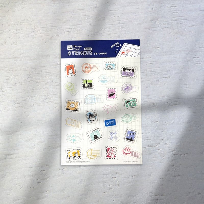 P.P 星际邮便局 手帐贴纸-集邮册 - 贴纸 - 塑料 白色