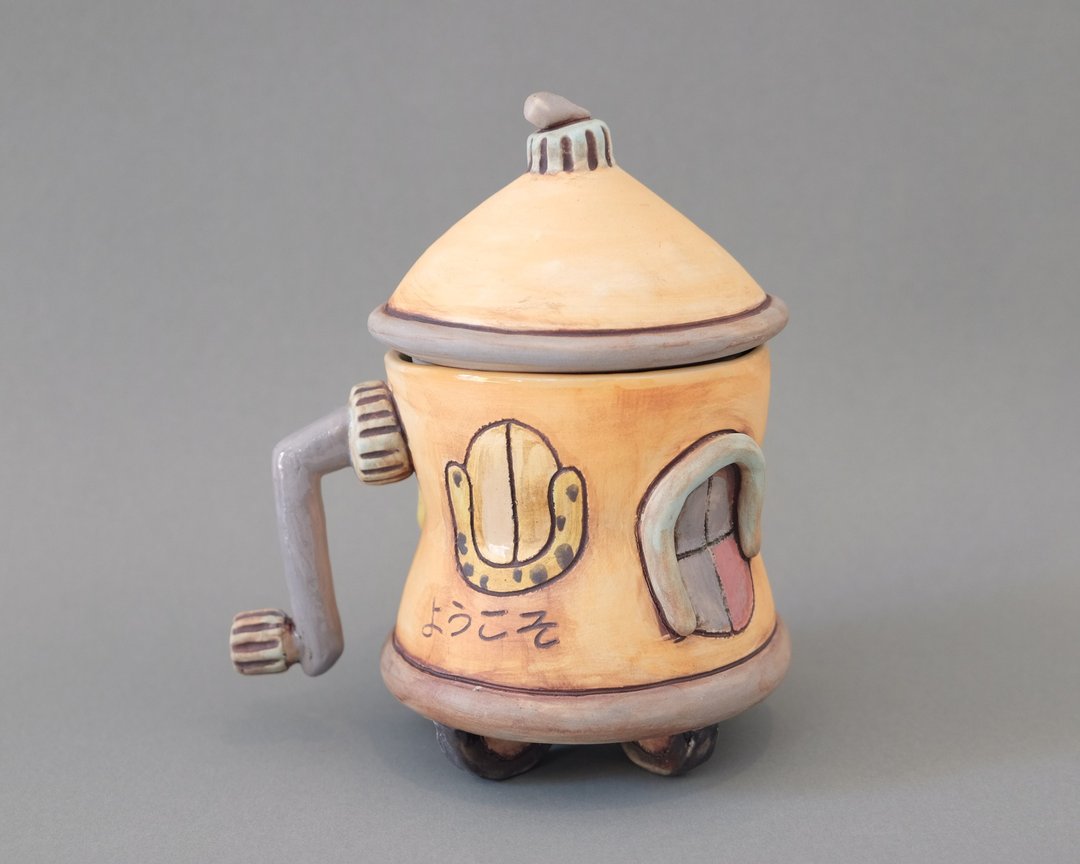 UFO Mug Handmade Ceramic - 花瓶/陶器 - 陶 橘色