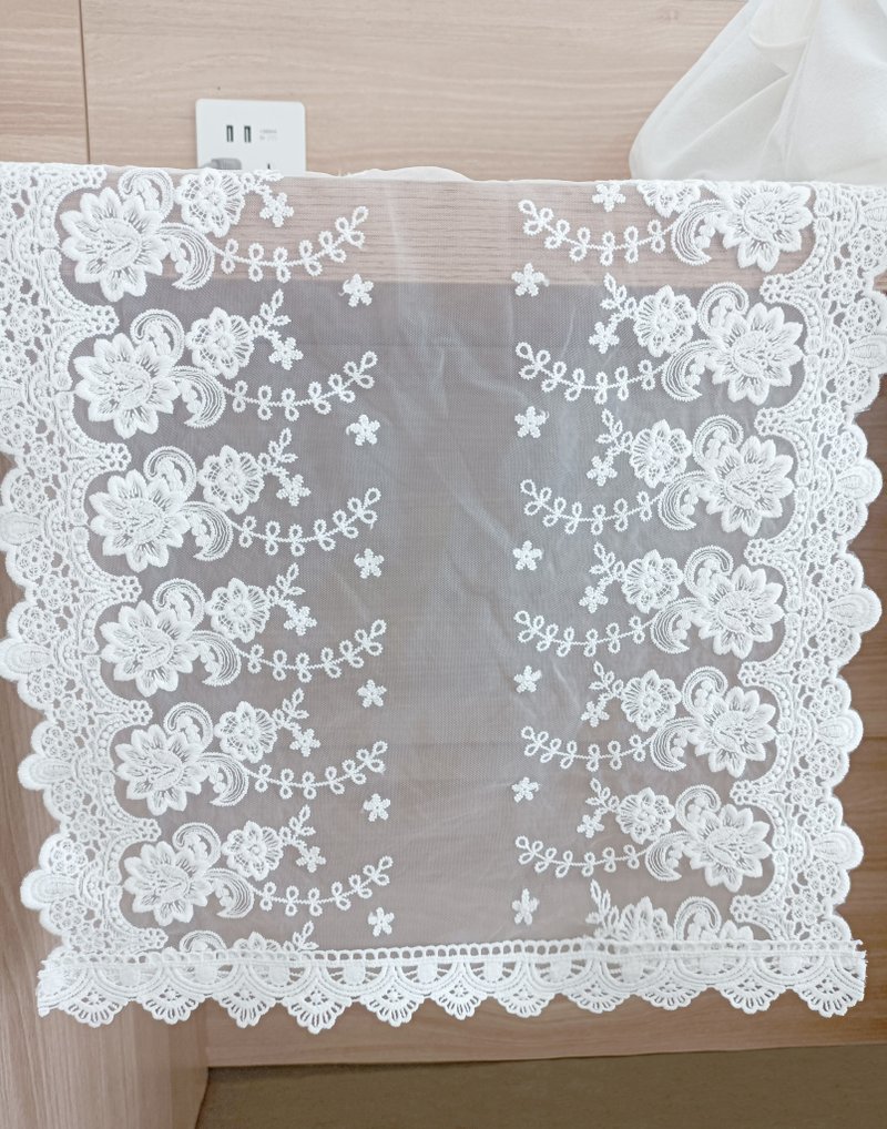 白色纯棉刺绣蕾丝桌布桌巾桌垫餐垫蕾丝桌旗 - 餐垫/桌巾 - 棉．麻 