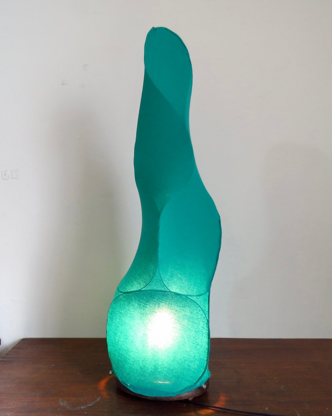 土耳其绿奇幻钟乳石 - 高质感透光棉布手缝自由派造型立灯 - 灯具/灯饰 - 棉 绿色