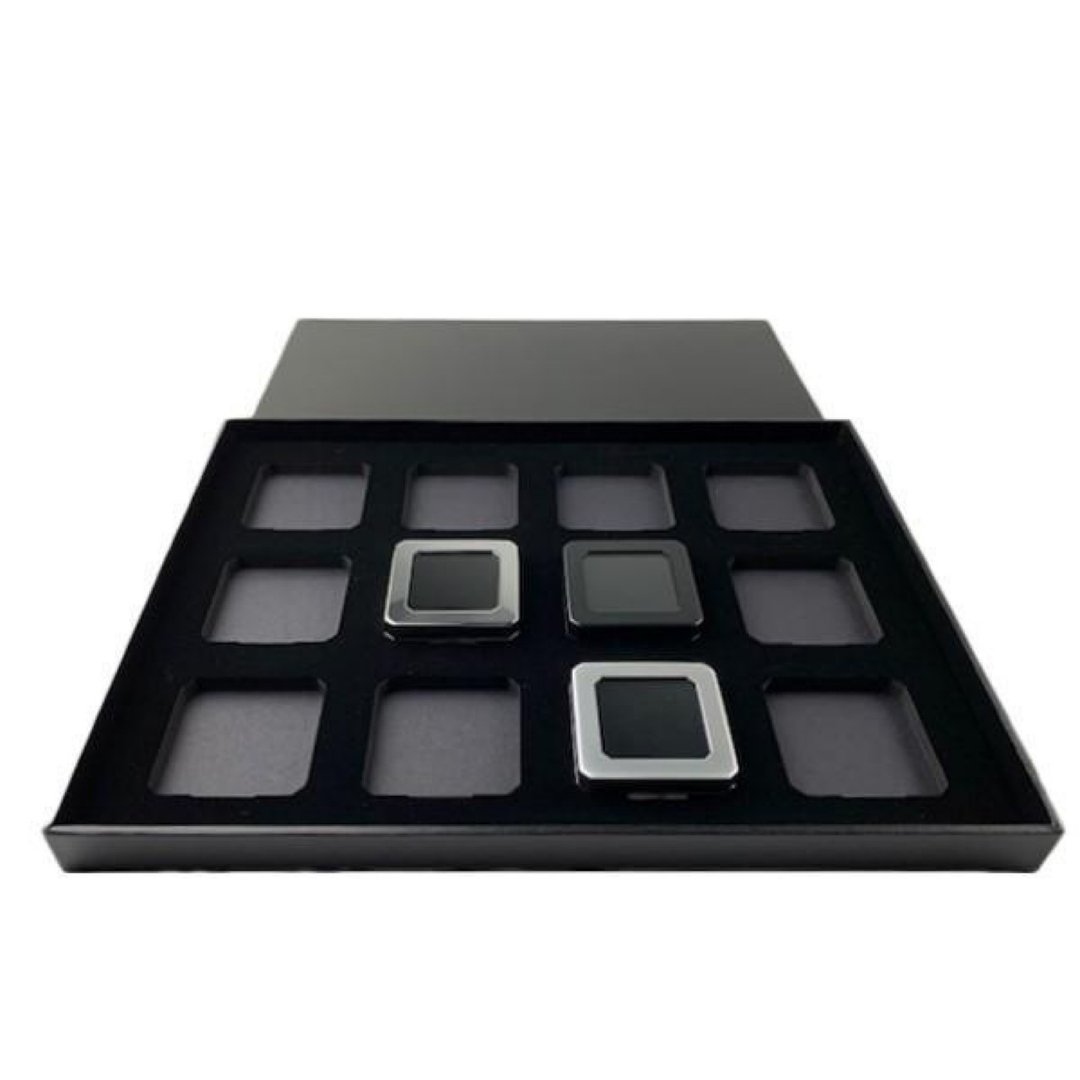 Steel loose case square type with special tray lid - 收纳用品 - 棉 黑色