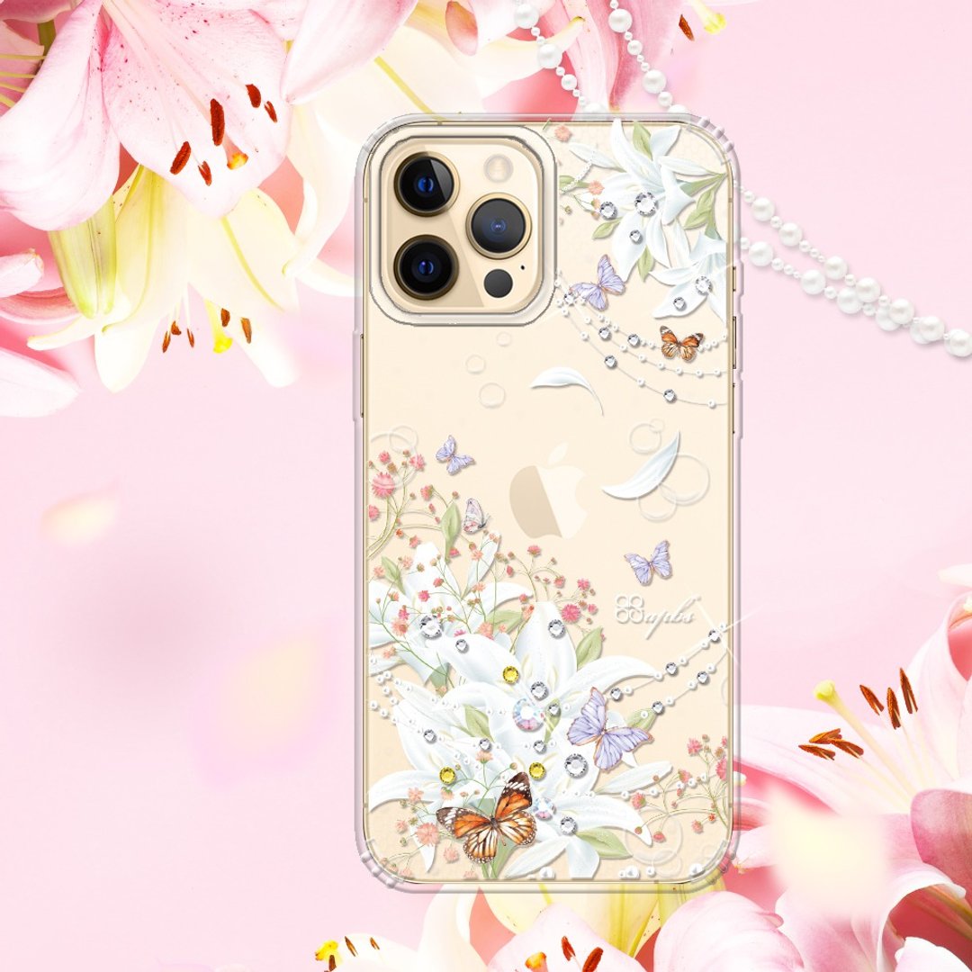 iPhone 12全系列 水晶彩钻防震双料手机壳-珠落白玉 - 手机壳/手机套 - 其他材质 多色