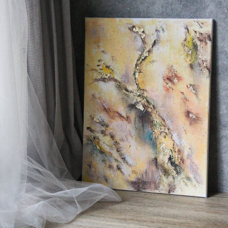 【台北场】下班随手作 | 金箔肌理画 - 插画/绘画/写字 - 纸 