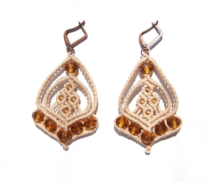 流苏耳环图案妮娜，流苏饰品教程，流苏初学者 - 手工艺教程/工具书 - 其他材质 