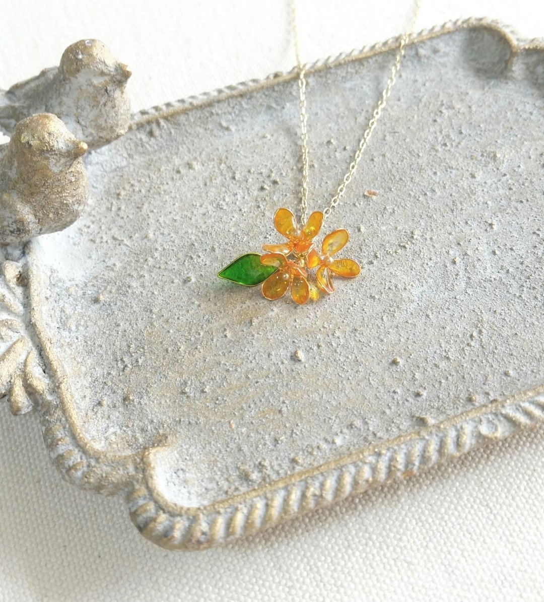 fragrant olive necklace - 项链 - 其他材质 橘色