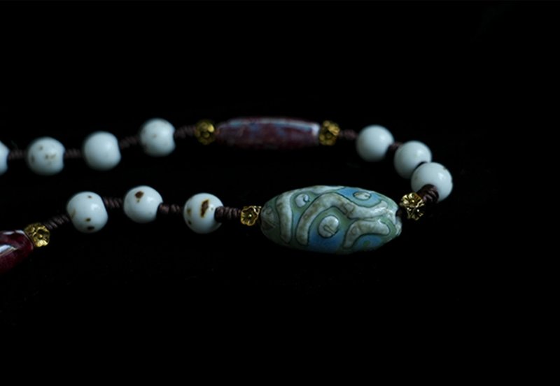 【项链】新中式復古/藏式首饰/陶瓷天珠 - 项链 - 其他材质 多色