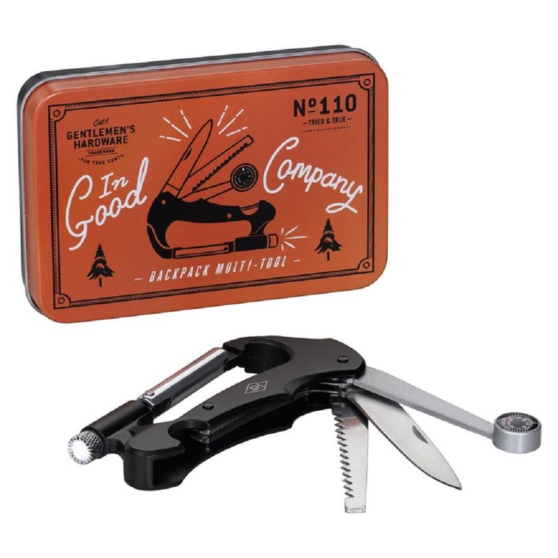 【Gentlemen's Hardware】随身户外探险多功能工具组 - 露营用品 - 不锈钢 黑色
