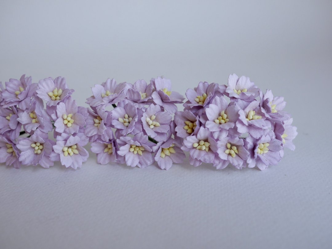 纸花，50 朵小樱花用品，2 厘米。淡紫色。 - 木工/竹艺/纸艺 - 纸 紫色