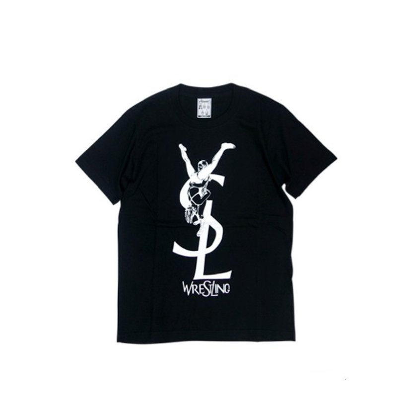 "SL"T-Shirts 摔角短袖衣服 Black (Ladies) - 女装上衣 - 棉．麻 黑色