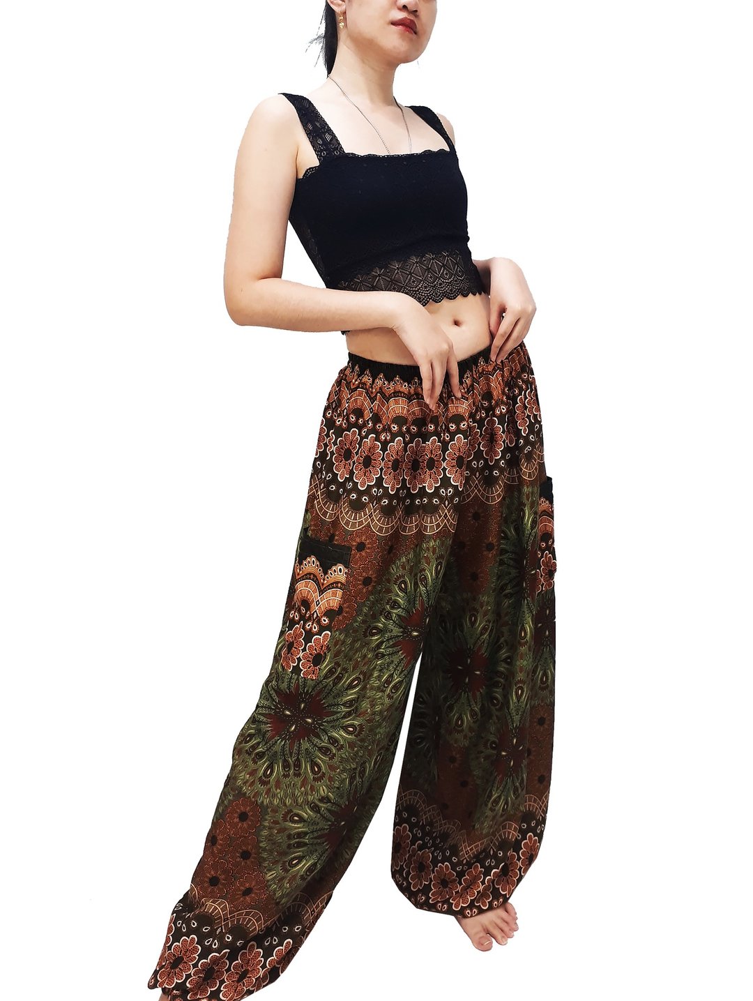 Women Pants Aladdin Pants Thai Pants Gypsy Pants Rayon Bohemian Trouser - 男士长裤 - 其他材质 绿色
