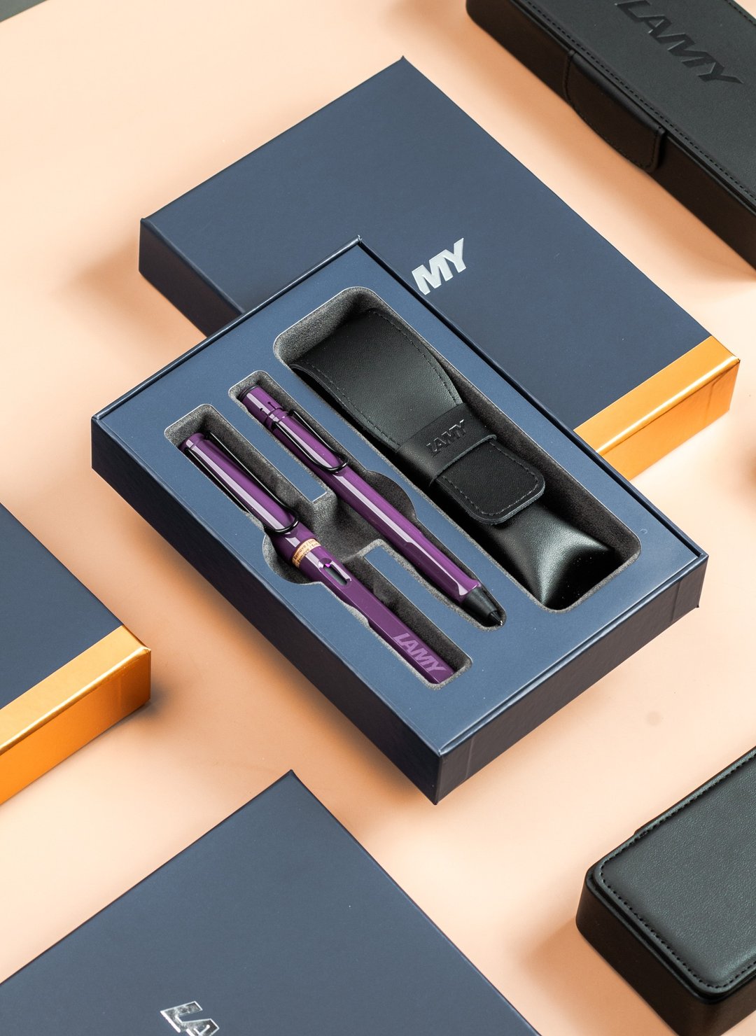 LAMY 双入笔套礼盒  (组合配) / safari  - 黑莓或钢铁黑 - 钢笔 - 塑料 紫色