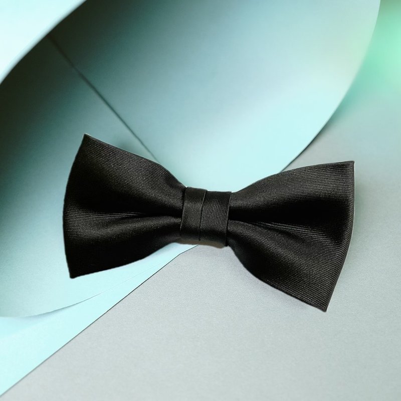 素黑缎领结-成为一名最经典的男人需要一个黑领结 - 领结/领巾 - 聚酯纤维 黑色