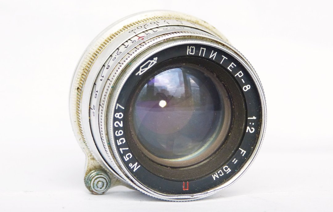Jupiter-8 2/50 红色 P银镜头，适用于测距相机 M39 LSM 安装苏联 KMZ - 相机 - 其他材质 银色