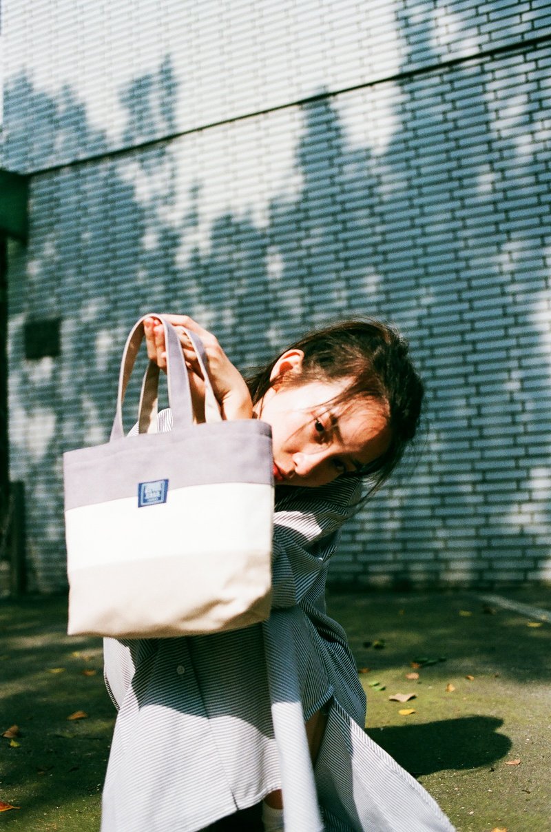 手提托特包(饮料双杯袋) _ 藕紫 米白 深米 (现货) - 手提包/手提袋 - 棉．麻 紫色