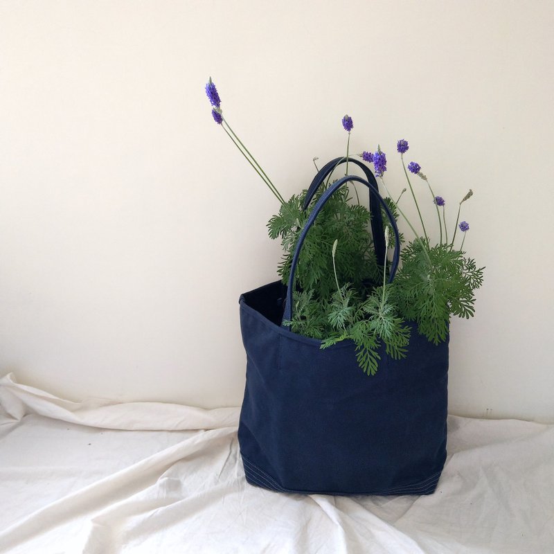 Heavy Duty 工具托特包 |16 oz 石蜡帆布 | 深蓝 - 侧背包/斜挎包 - 棉．麻 蓝色