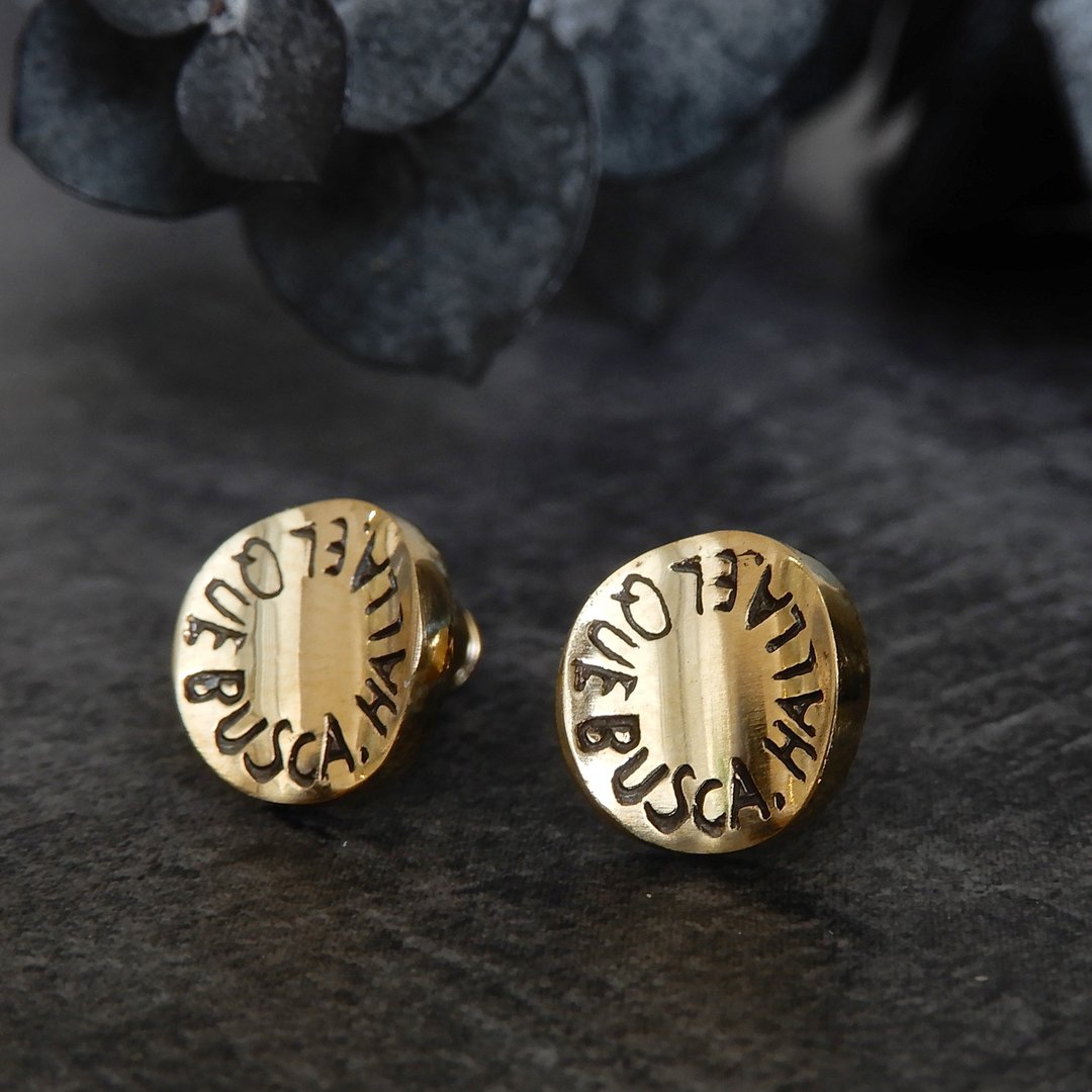 Message earrings / brass - 耳环/耳夹 - 铜/黄铜 金色