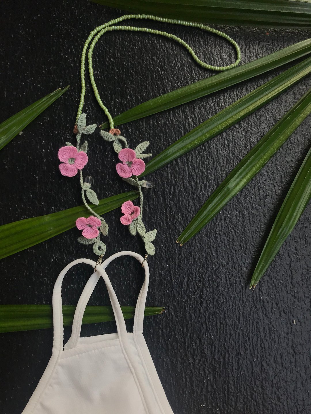 禮物 口罩鍊、眼鏡鍊兩用 Little Bean crochet |Pinkblush| - 口罩 - 贵金属 粉红色