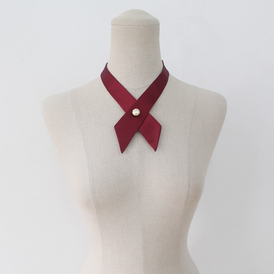 wine crosstie,necktie,bow ties for woman - 领带/领带夹 - 其他材质 红色