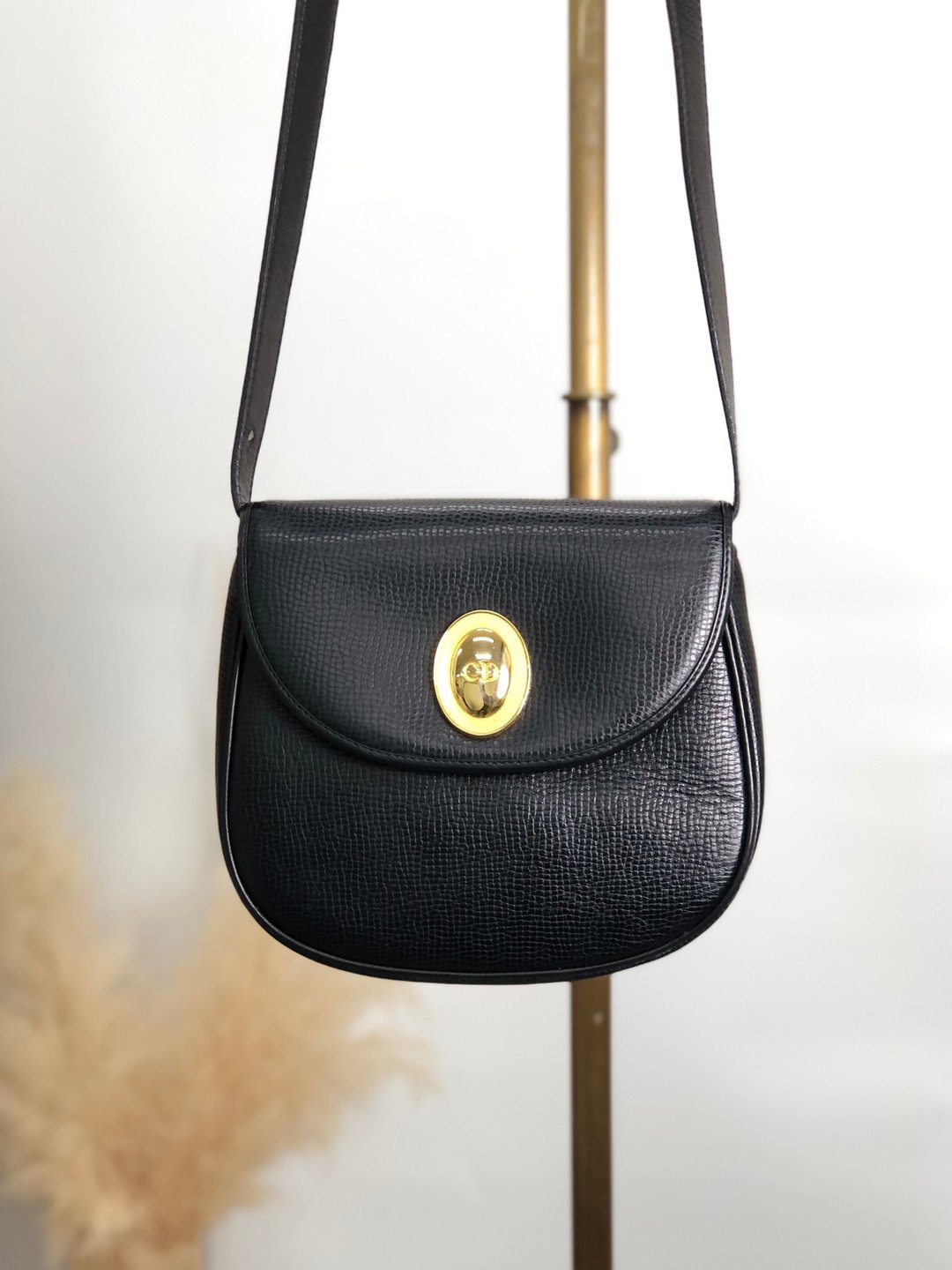 【日本直送，名牌包装】Christian Dior Christian Dior 单肩包黑CD Logo 皮革 复古 seeypn - 侧背包/斜挎包 - 真皮 黑色