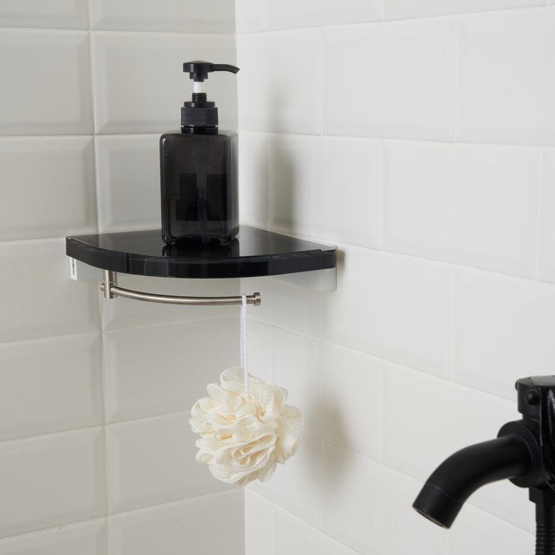 KTMAMA-扇形角落架 /  黑色  /  螺丝打孔 - 置物架/篮子 - 塑料 黑色