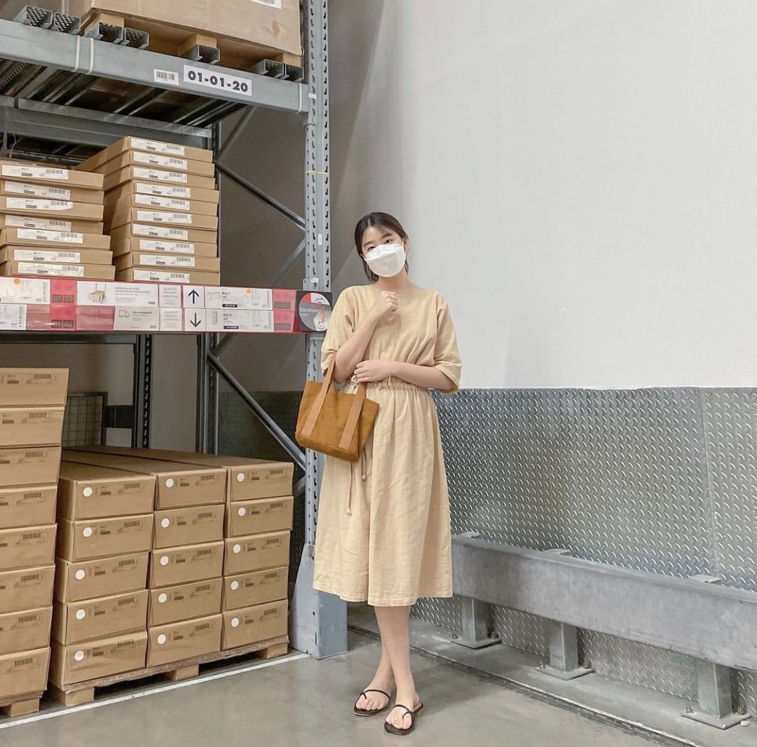 Handmade Organic Cotton - Sarang midi dress - 洋装/连衣裙 - 棉 
