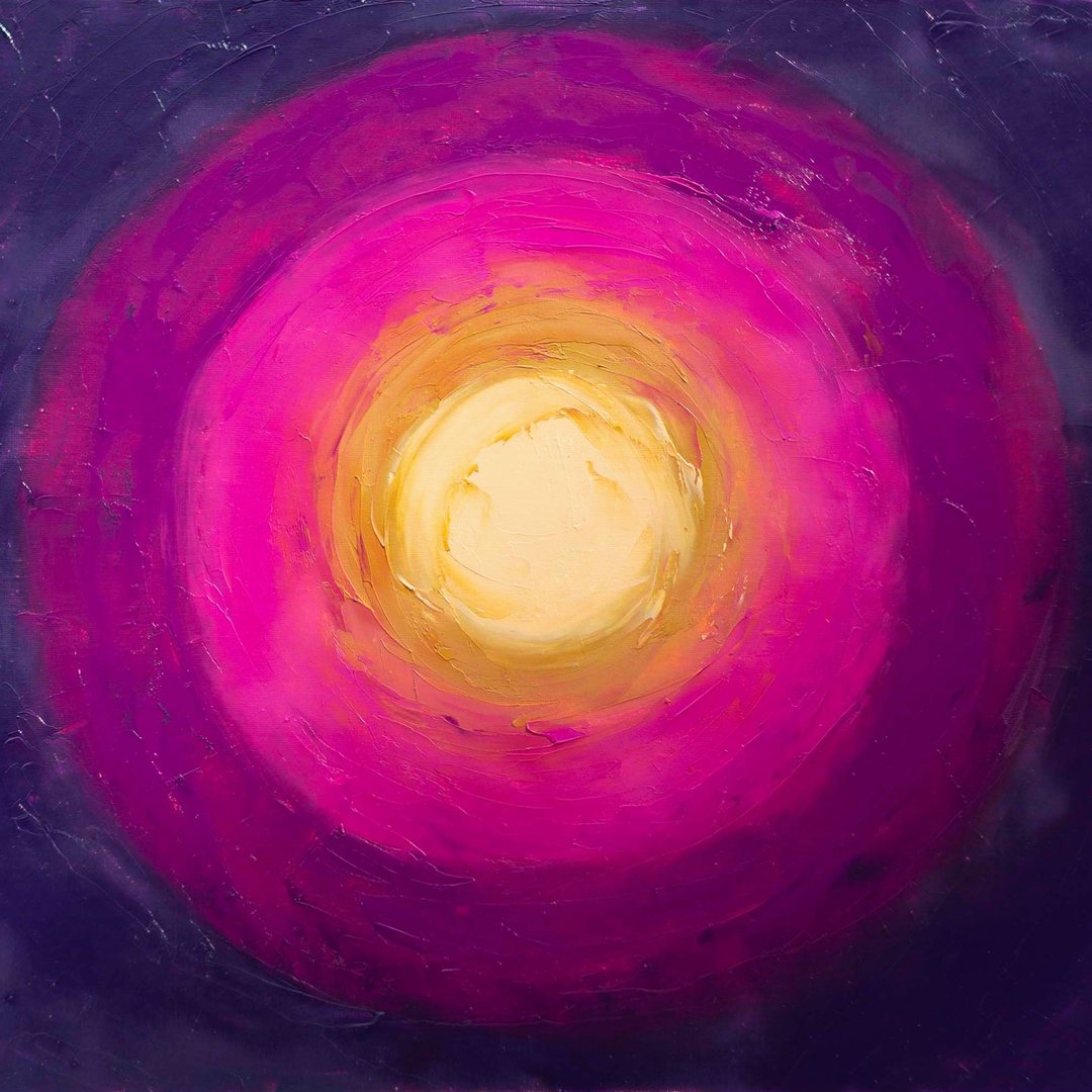 莲花画花抽象原创墙艺术几何辐射紫罗兰 - 海报/装饰画/版画 - 其他材质 紫色