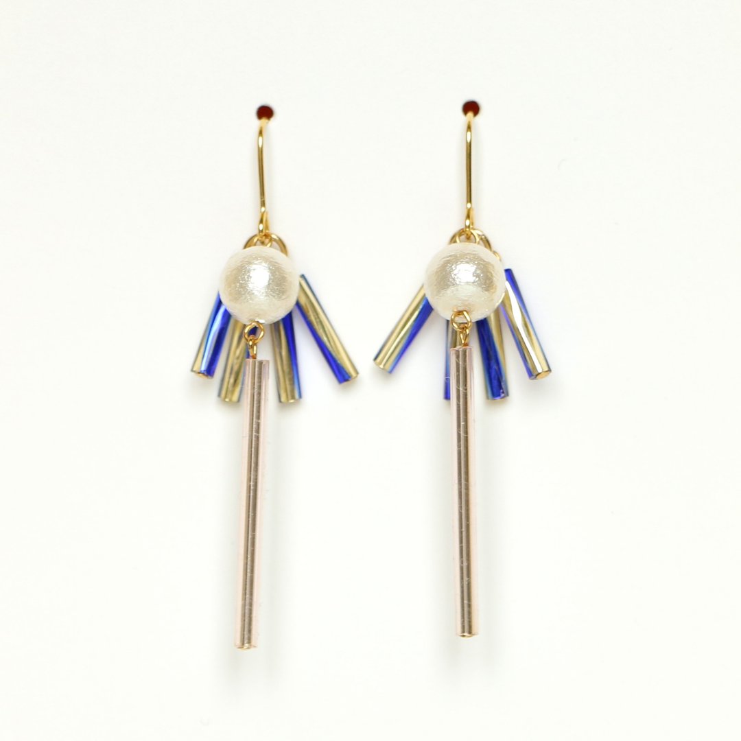 sun beam - pink beads earrings / earrings - 耳环/耳夹 - 玻璃 粉红色
