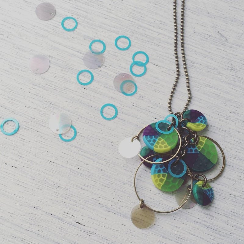 Jingling necklace blue span - 项链 - 其他材质 蓝色