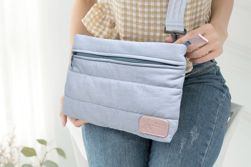 【惬意散步包】双层斜背收纳包2.0-恬静丹宁蓝 - 妈妈包 - 聚酯纤维 透明