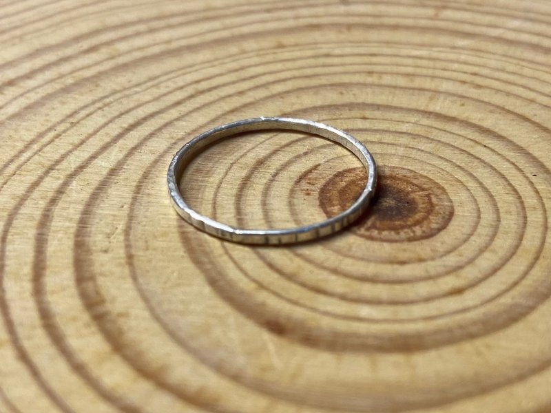 999纯银/足银/木纹戒指 - 戒指 - 其他金属 银色