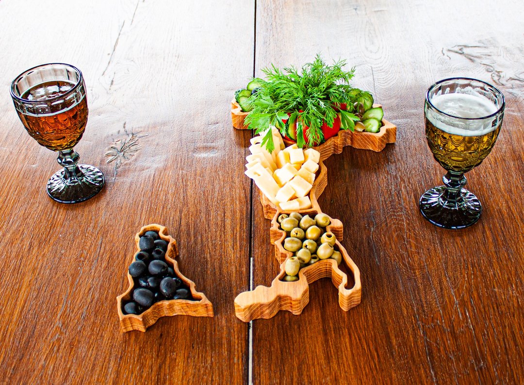 Italian Serving Platter, Custom Antipasto Platter, Personalized Cheese Board - 托盘/砧板 - 木头 咖啡色