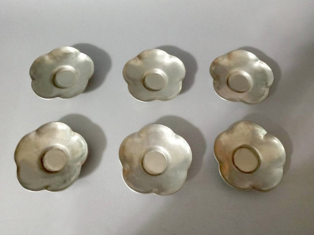 锡茶托—梅花 (大) - 茶具/茶杯 - 其他金属 银色