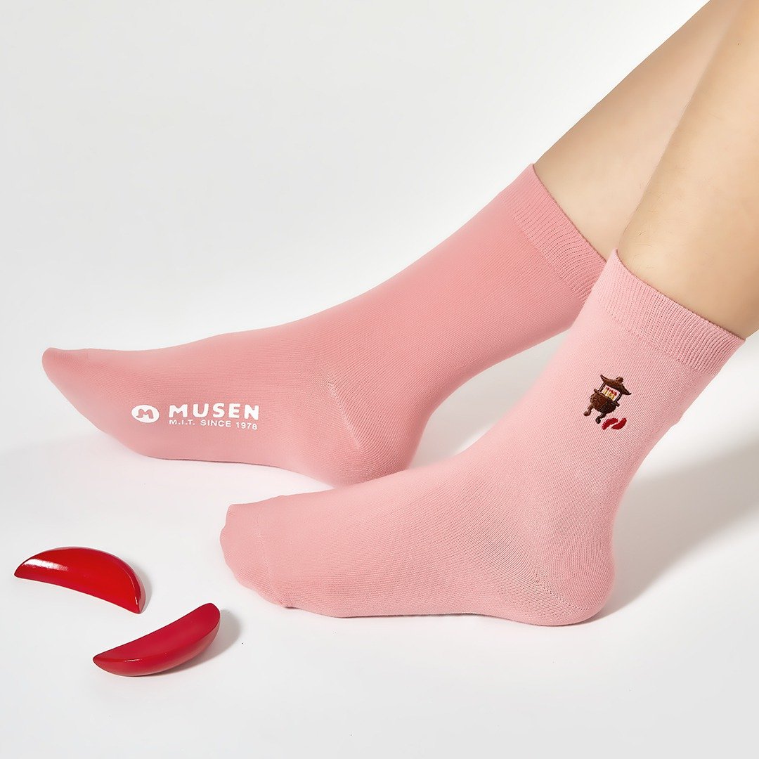 刺绣袜-香炉 长袜|中筒袜|男女同款 - 袜子 - 棉 