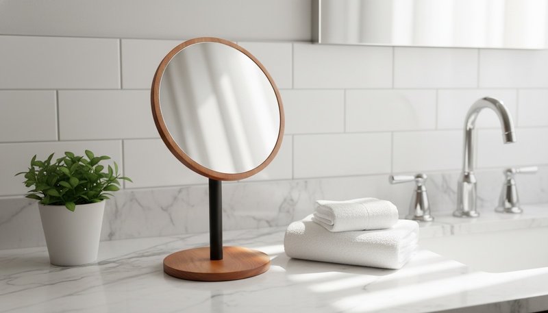 WK x GS 国产材 化妆桌镜 - 彩妆刷具/镜子/梳子 - 木头 咖啡色