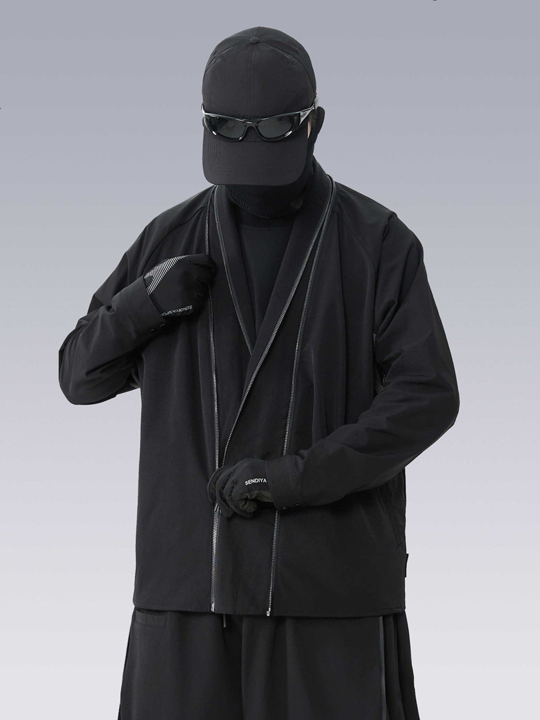 机能道袍日系潮流中式和服夹克休闲宽松男拉链开衫外套 - 男装外套 - 棉 