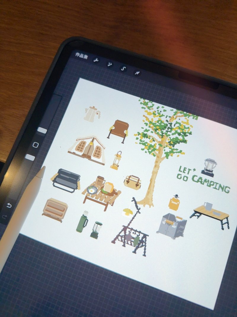 ipad+procreate实验室 / pixel art 露营篇_简v老师 - 插画/绘画/写字 - 纸 