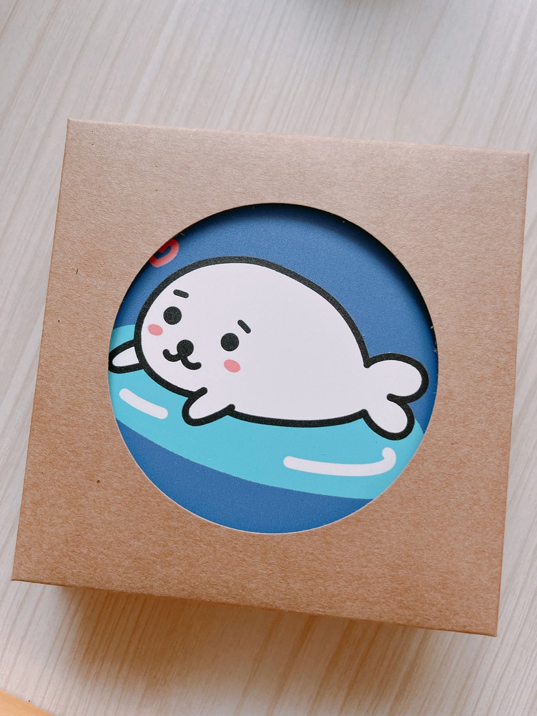 小海狮  圆形 吸水杯垫 - 杯垫 - 瓷 白色