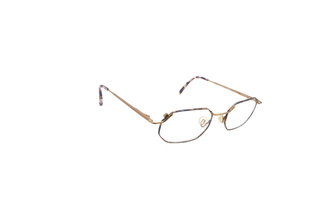 可加购平光/度数镜片 Cazal POINT 2 MOD 1122 Col.63 90年代德国制古董眼镜 - 眼镜/眼镜框 - 其他金属 金色