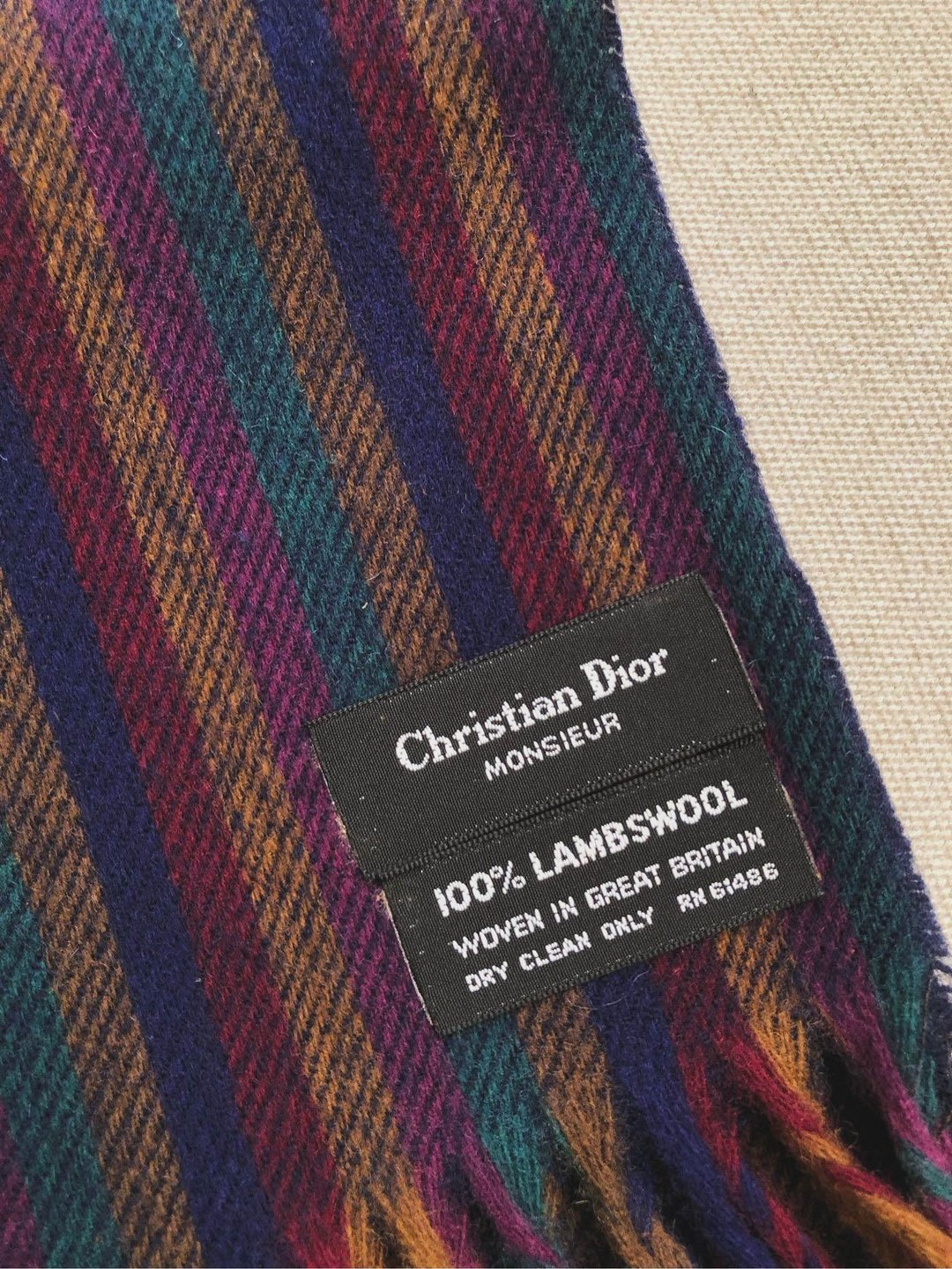 VINTAGE Christian Dior CD 羊毛围巾 / 英国制 - 围巾/披肩 - 羊毛 多色