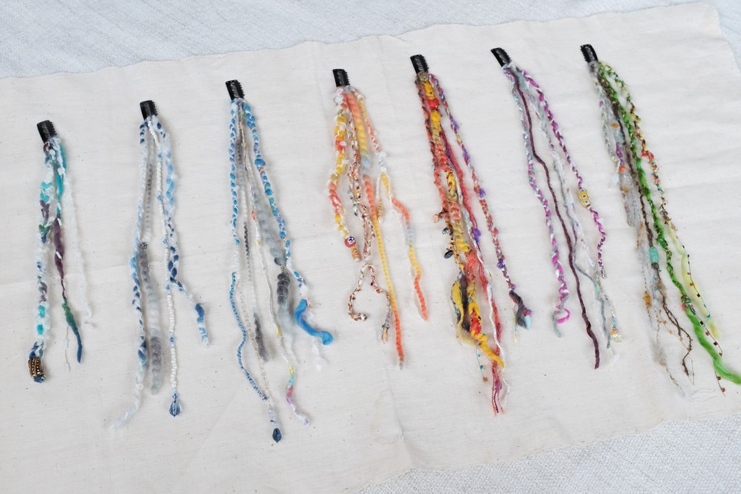 吉普塞脏辫 发夹 Gypsy hair Clip (Colorful M) - 发饰 - 羊毛 多色