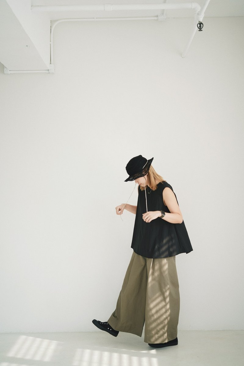 直筒裤-啡绿 - 男士长裤 - 棉．麻 