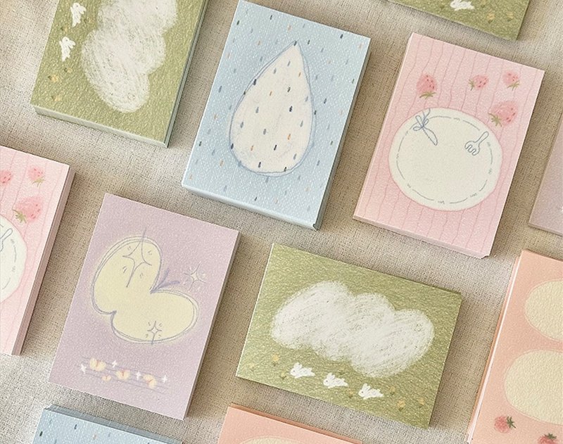 【 第10弹】基础可书写纸无粘性/便签M5混装手账素材包 - 便条纸/标签贴 - 纸 多色