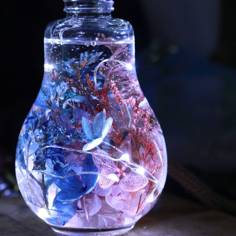 情侣小夜灯 粉蓝混色 液态灯泡 圣诞礼物 特殊款限定 浪漫水光 特制撞色 可加购定制 情人节礼物 - 灯具/灯饰 - 玻璃 