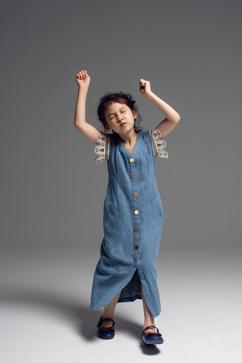 Denim Button Through Dress / SS2019 - 童装礼服/连衣裙 - 其他材质 